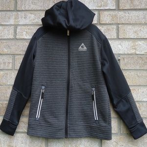 SIZE S- 7/8. Gerry Boys Gray Ribbed Hooded Jacket.